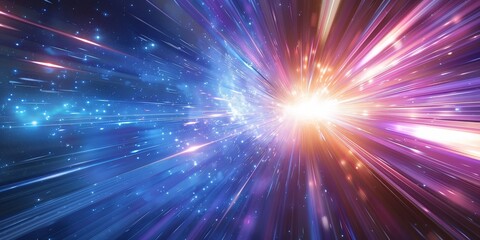 Obraz premium Cosmic Burst of Light and Energy