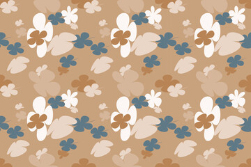 Seamless Abstract Floral Wallpaper Pattern With Simple Pretty, Little Floral Liberty Seamless Texture Background. Spring, Summer Romantic Blossom Flower Garden Seamless Pattern for Your Designs