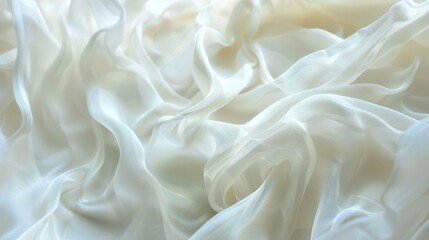 Fototapeta premium Soft billowy material floats and bends with the breeze as if caught in a whimsical waltz.