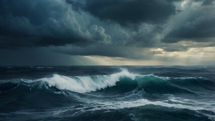 Obraz premium A landscape of a stormy sea