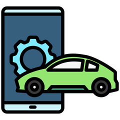 Vehicle app lineal multi color icon, related to EV, electric vehicle, transportation, electric car and technology theme. use for modern concept, web and app development