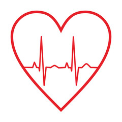Heartbeat Flat Icon, Pixel Perfect, For Mobile and Web, Heart beat icon. Heartbeat , heart beat pulse flat icon for medical apps and websites. Heart and cardiorgam, heartbeat simple
