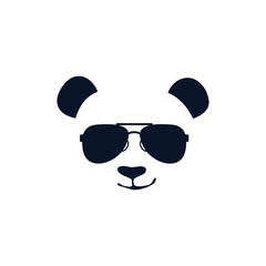 panda vector logo using glasses © dian