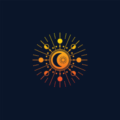 Islamic design pattern with concept moon shining