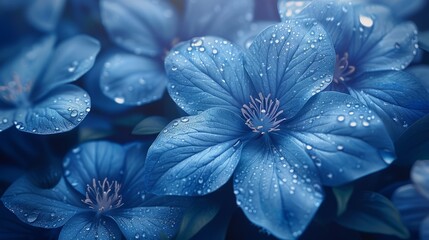 beautiful flowers in blue tones