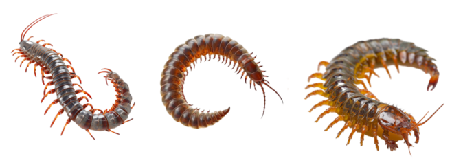 Collection of scolopendra isolated on transparent background. Generated ai
