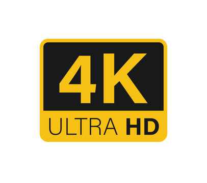 Ultra hd and 4k symbol, 4k uhd tv sign of high definition monitor display resolution standart concept flat vector illustration.
