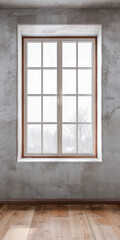 Fototapeta premium Window filling an empty apartment room with natural lighting. Residential interior design composition with copy space for an ad.