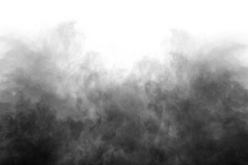 Realistic dark fog or smoke isolated transparent special effect. Misty smoke texture overlays on white background. black smoke, steam fog, Design elements, PNG Vector illustration