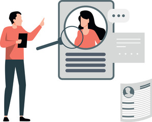 The guy is looking for a resume for an interview.