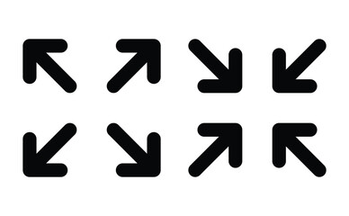 Expand and contract view arrows icon set