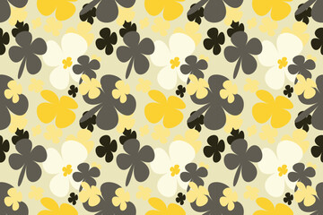 Floral Abstract Seamless Patterns. Vintage 70s Style Flower Background Illustration. Colorful Pastel Color Groovy Artwork Bundle, Y2k Nature Backgrounds With Spring Plants.