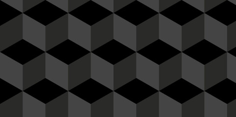Fototapeta premium Dark black modern cube technology business wall an floor concept wallpaper. Abstract vector soft black mosaic grid pattern. Geometric square backdrop cubic design. Illustration tile metal element. 