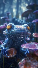 Captivating Alien Ecosystem with Intricate Bioluminescent Flora and Mysterious Creatures