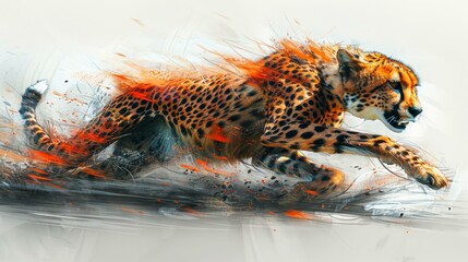 Obraz premium High-Speed Pursuit of a Cheetah