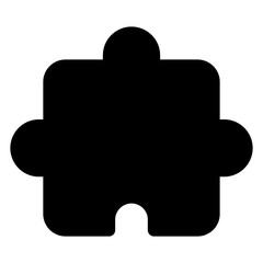 puzzle glyph icon isolated on white background