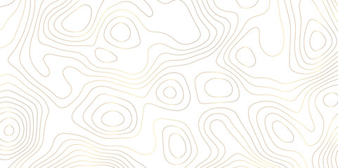 Abstract topography geography contour map and curve reliefs background .elevation contouring white paper and golden lines background .geographic mountain contour map grid vector background design .