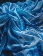 Obraz premium Flowing Blue Silk Fabric