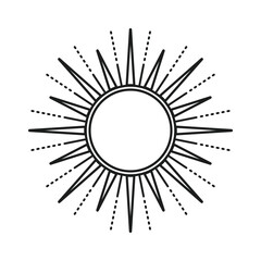 Line art sun design vector icon style