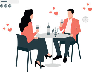 A couple is having dinner at a restaurant.
