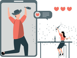 Friends are having a party.