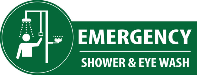Emergency shower and eye wash area laboratory sign vector.eps