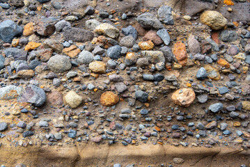 Conglomerate Rock Cliff - New Zealand