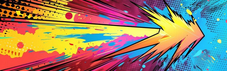 Dramatic Comic Style Thunderbolt Explosion