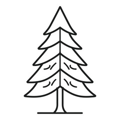 Line art pine tree vector icon style