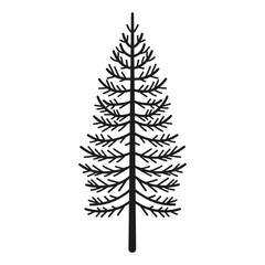 Line art pine tree vector icon style