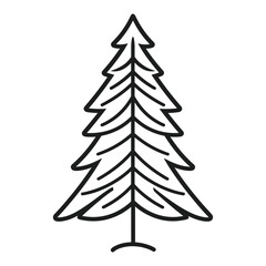 Line art pine tree vector icon style