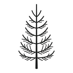 Line art pine tree vector icon style