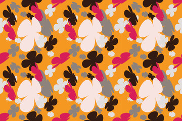 Seamless Abstract Floral Wallpaper Pattern With Simple Pretty, Little Floral Liberty Seamless Texture Background. Spring, Summer Romantic Blossom Flower Garden Seamless Pattern for Your Designs