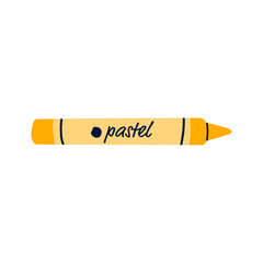 Pastel stick and colored tool for drawing or painting, stationery, art supplies concept flat vector illustration.
