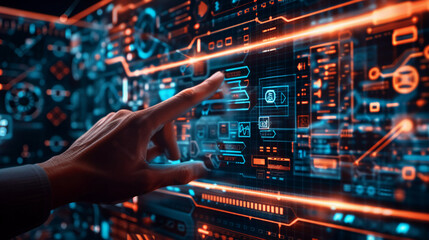 Obraz premium A professional developing AI algorithms for security enhancement. technology AI