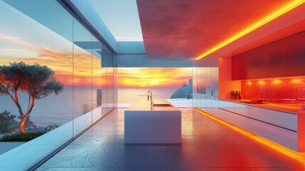 Futuristic Modern Kitchen, Design, Interior, Contemporary
