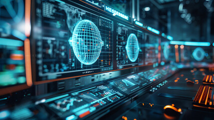 An AI-driven security system monitoring a corporate network. technology AI