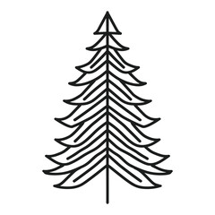Obraz premium Line art pine tree vector icon style