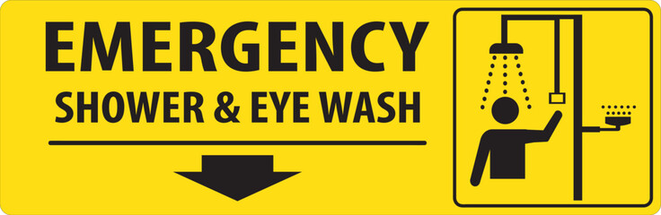 Emergency shower and eye wash station sign vector.eps