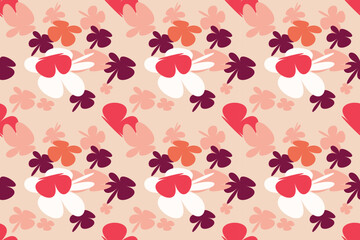 Blooming Flower Pattern With Simple Pretty, Little Floral Liberty Seamless Texture Background. Spring, Summer Romantic Blossom Flower Garden Seamless Pattern for Your Designs