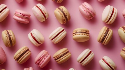Obraz premium A pattern of Macaroons cookies 
