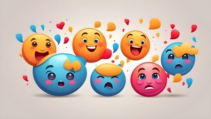 entertaining social media reaction emoji. Response symbol for online communication