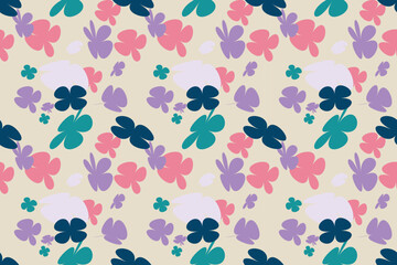 Trendy Floral Seamless Pattern With Simple Pretty, Little Floral Liberty Seamless Texture Background. Spring, Summer Romantic Blossom Flower Garden Seamless Pattern for Your Designs