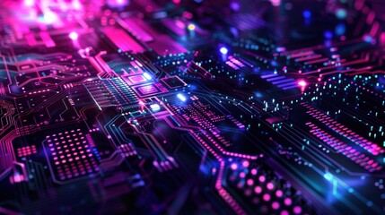 Fototapeta premium Abstract Glowing Circuit Board