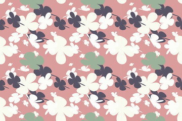 Seamless Flower Pattern With Simple Pretty, Little Floral Liberty Seamless Texture Background. Spring, Summer Romantic Blossom Flower Garden Seamless Pattern for Your Designs