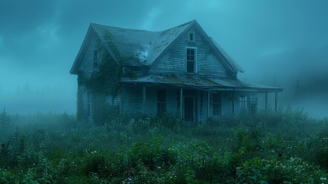 Abandoned House in Stormy Weather