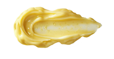 Mayonnaise spread isolated on white, top view with clipping path. PNG