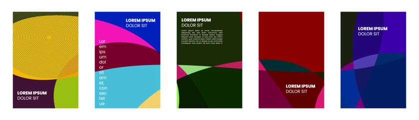 Naklejka premium set of modern abstract cover background with vibrant color composition