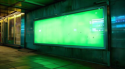 Blank Green Screen Billboard for Digital Outdoor Advertisement