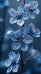 beautiful flowers in blue tones